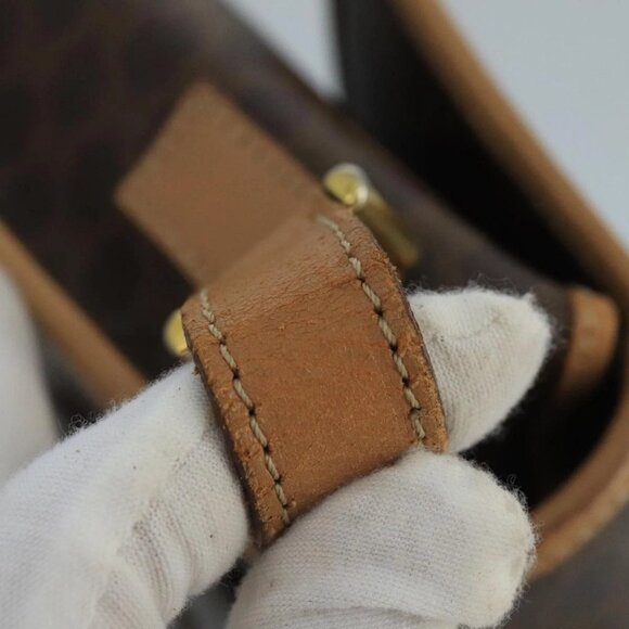 CELINE Macadam Canvas Circle Shoulder Bag Brown - Picture 8 of 15